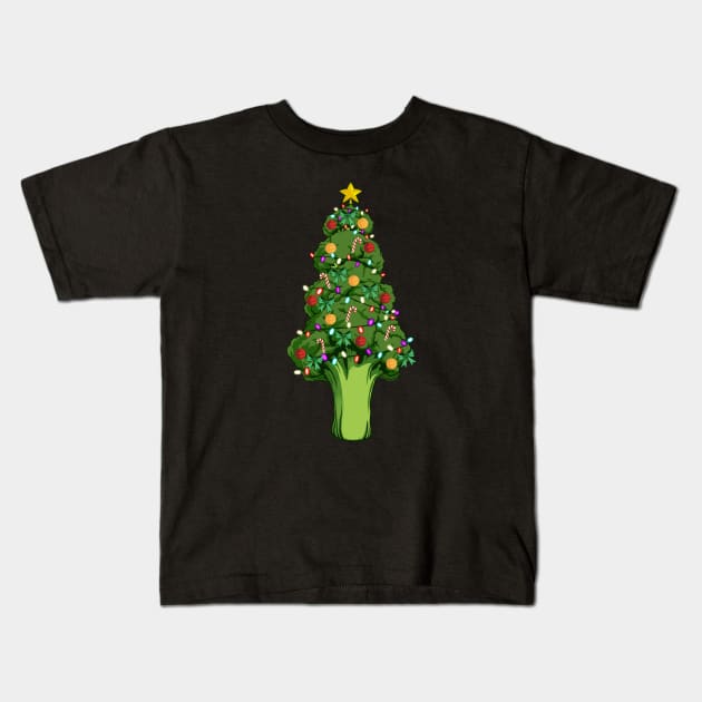 Broccoli Christmas Tree Kids T-Shirt by pilipsjanuariusDesign